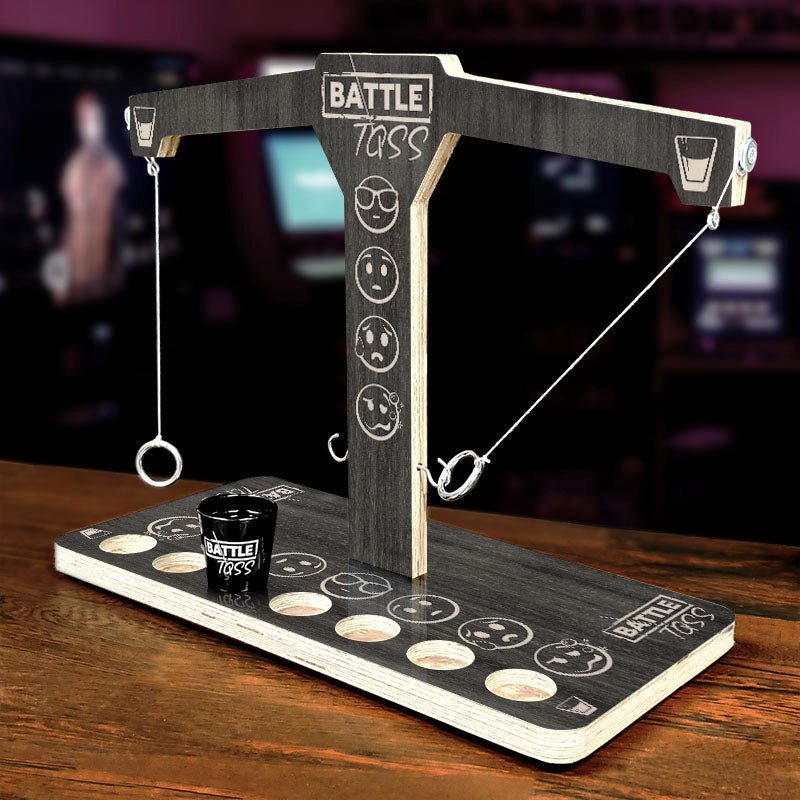 Battle Toss - 2 Player Ring Toss Game - Emoji Track (Light or Dark)