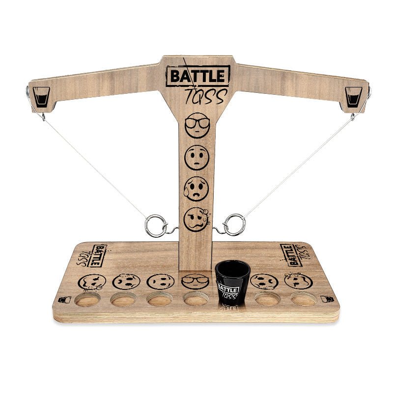 Battle Toss - 2 Player Ring Toss Game - Emoji Track (Light or Dark)