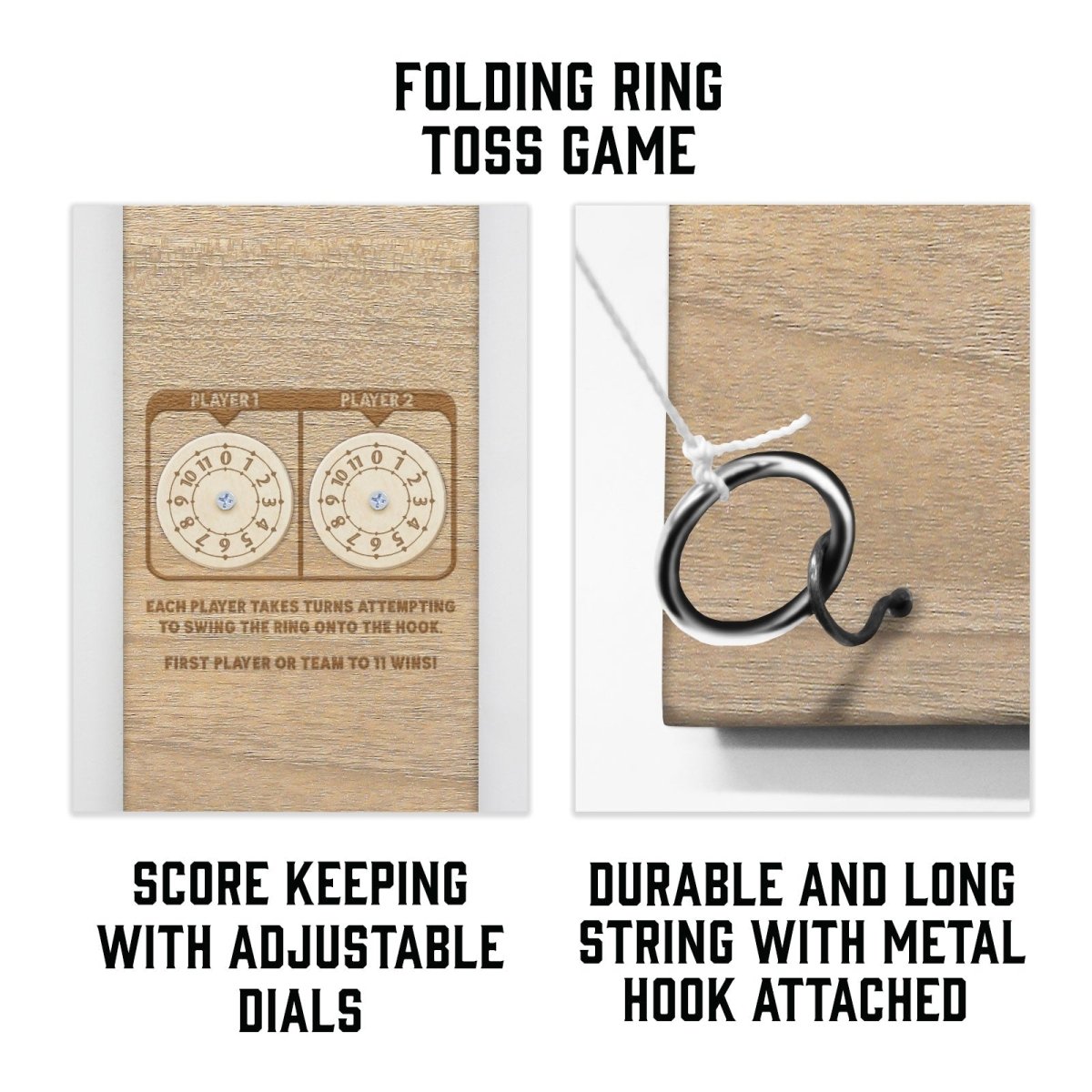 Customizable Engraved Wall Mounted Folding Ring Toss - Brewery Beer Hop