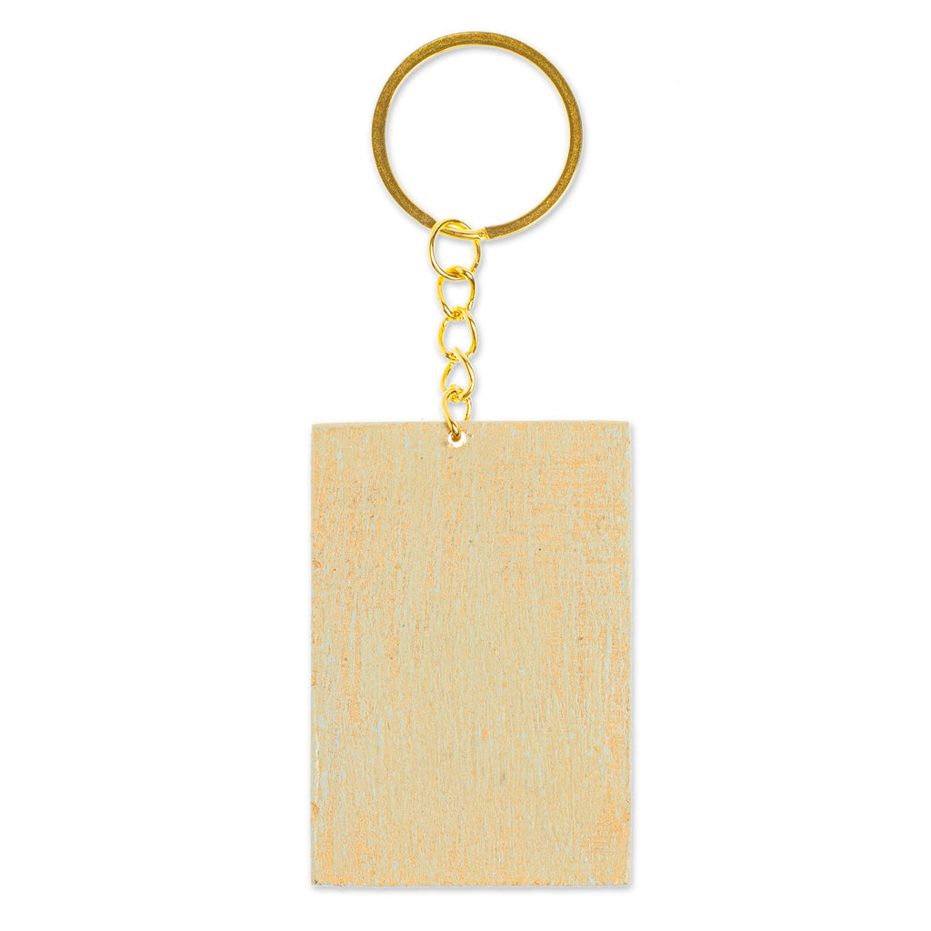 Decoupage Wooden Keychain With Mexican Flag Motif - Mexican Flag