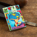 Decoupage Wooden Keychain With Mexican Loteria Motif - The Globe