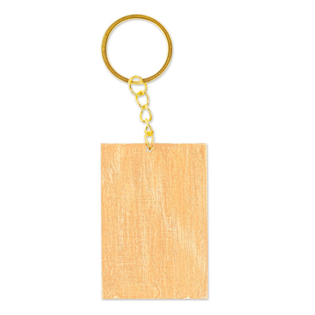 Decoupage Wooden Keychain With Mexican Loteria Game Motif - The Scorpion