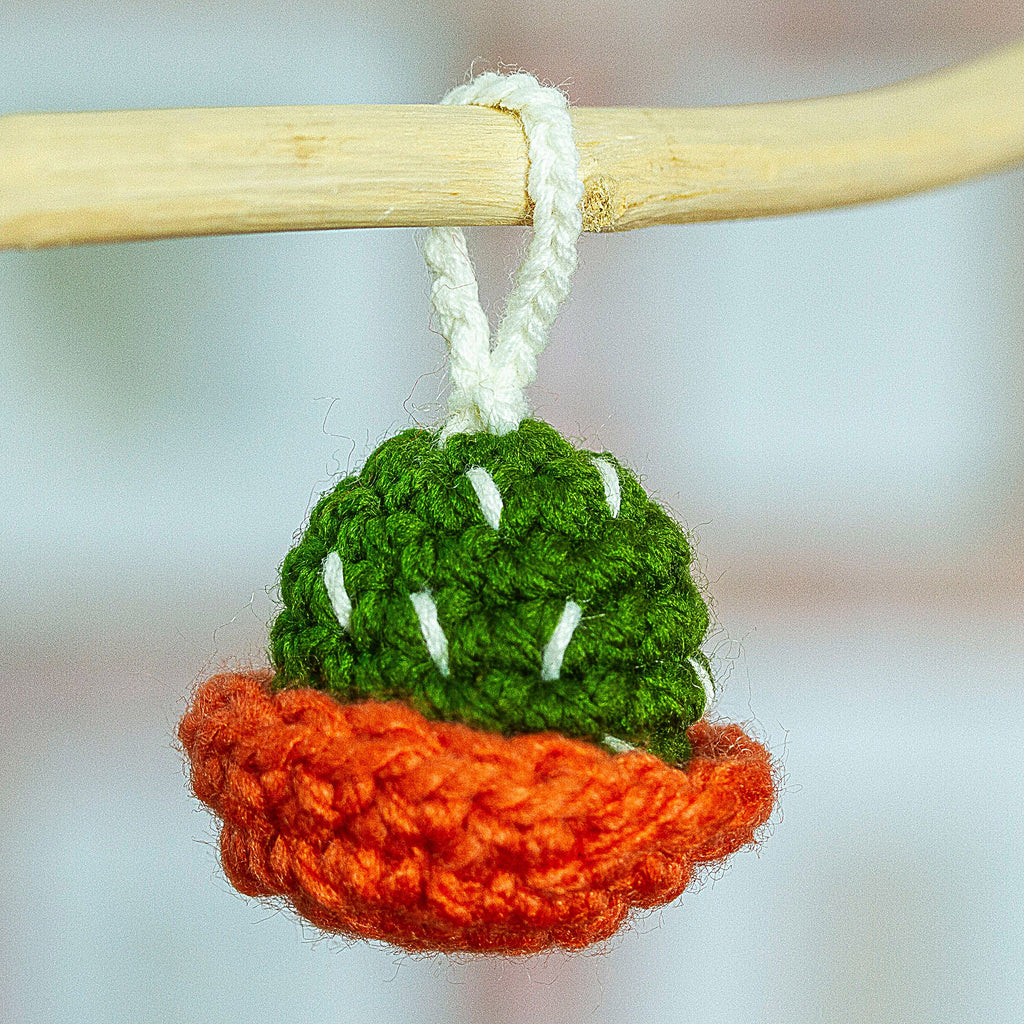 Cactus Crocheted Charm for Handbags Handmade in Mexico - Cute Cactus