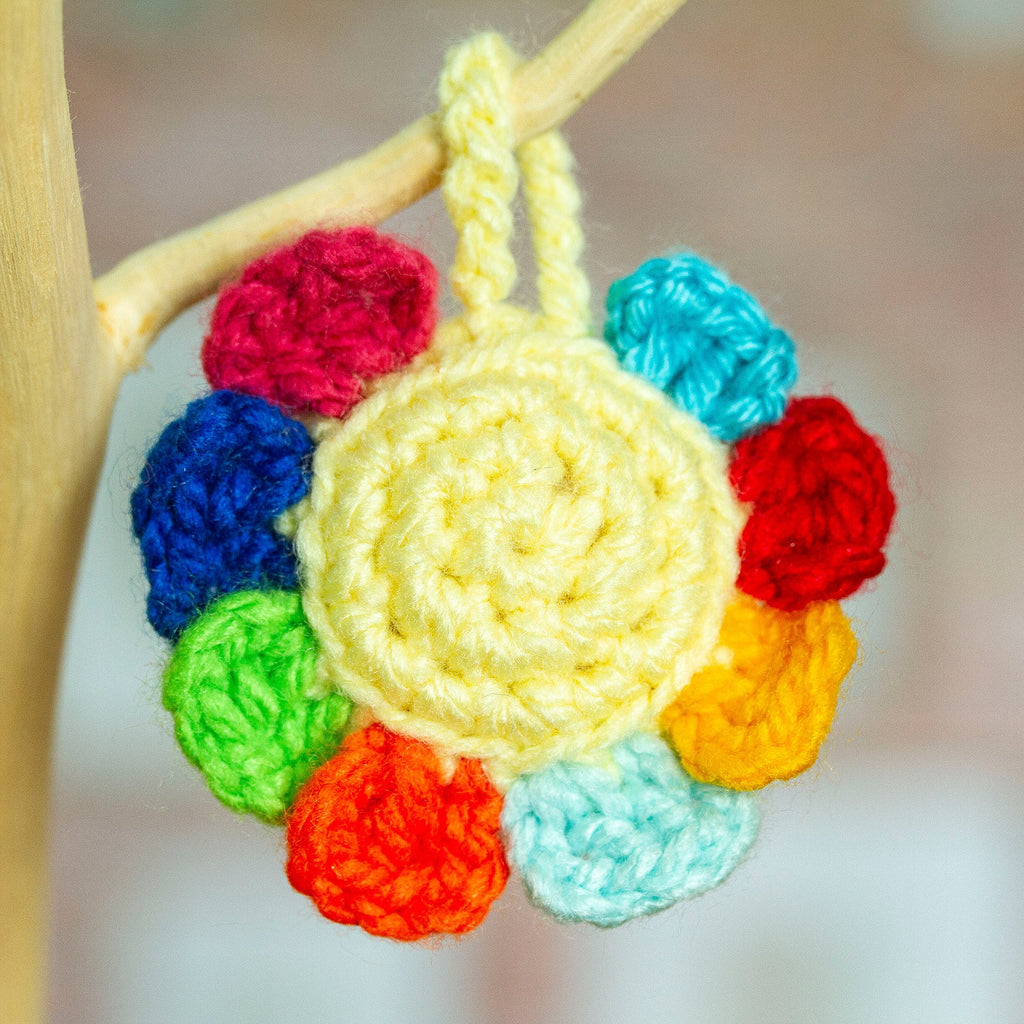 Flower Crocheted Charm for Handbags Handmade in Mexico - Cute Flower