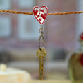 Heart-Shaped Zamac Metal and Red Resin Keychain - Passion Everyday