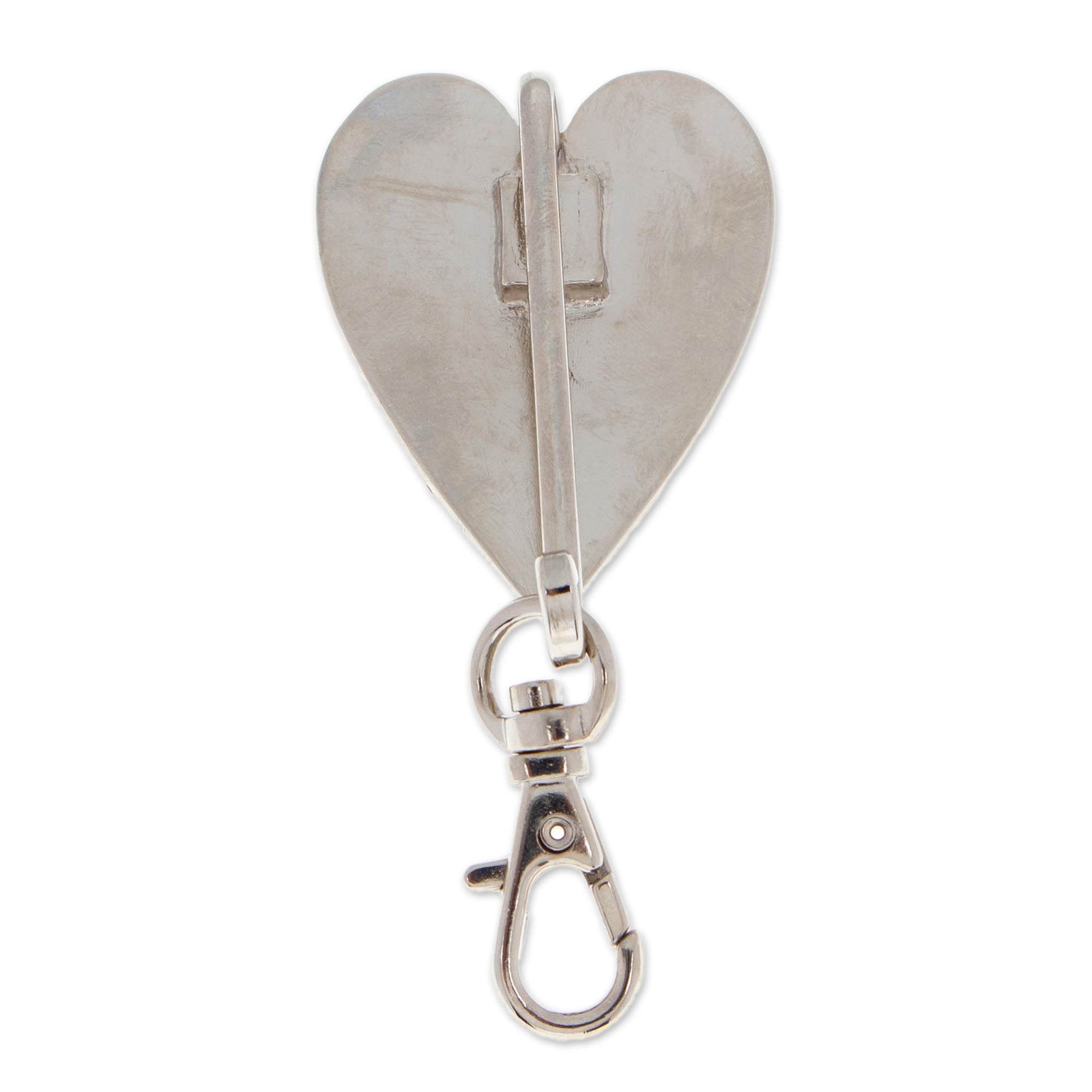 Heart-Shaped Zamac Metal and Red Resin Keychain - Passion Everyday