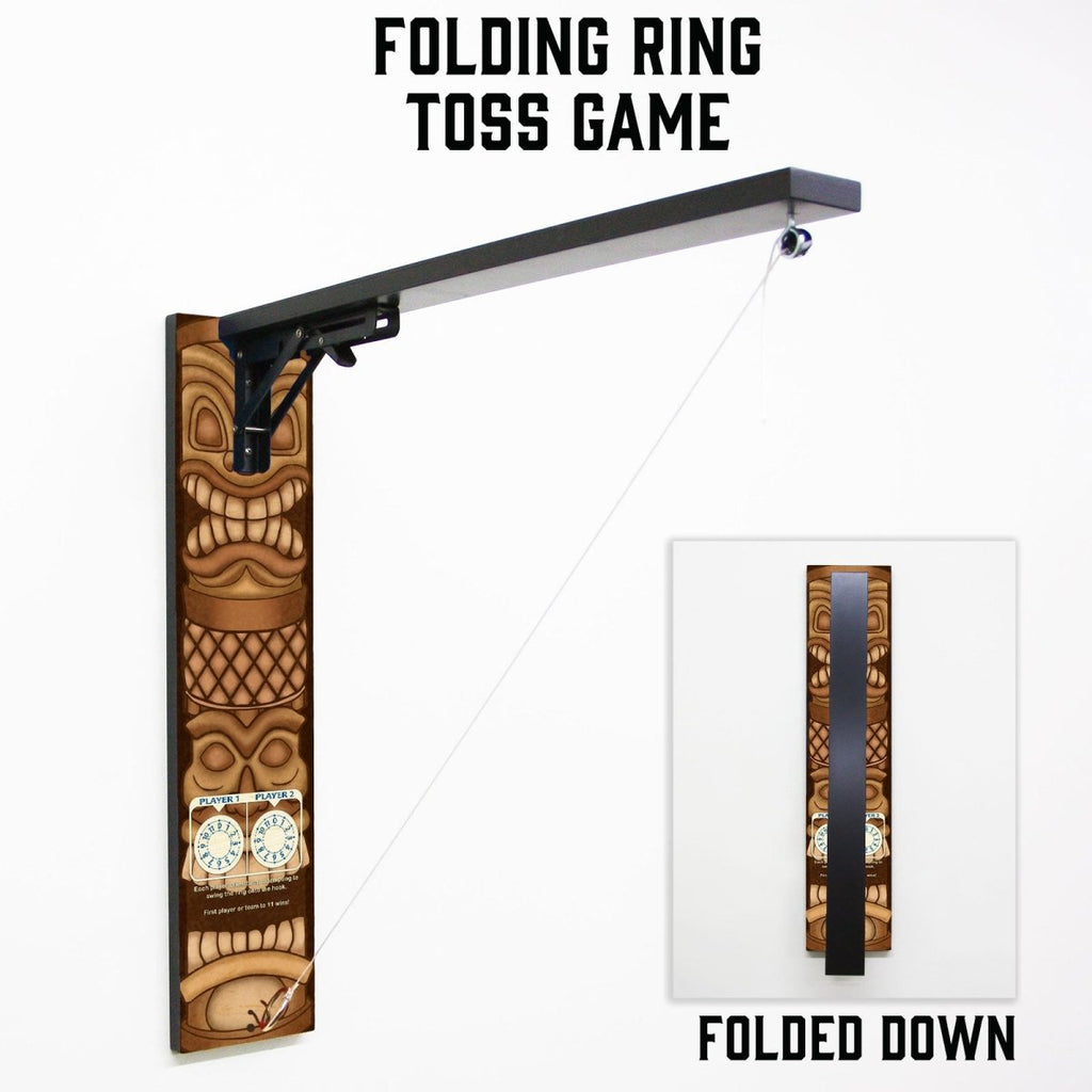 Wall Mounted Folding Ring Toss - Tiki Totem - Multiple Colors Available