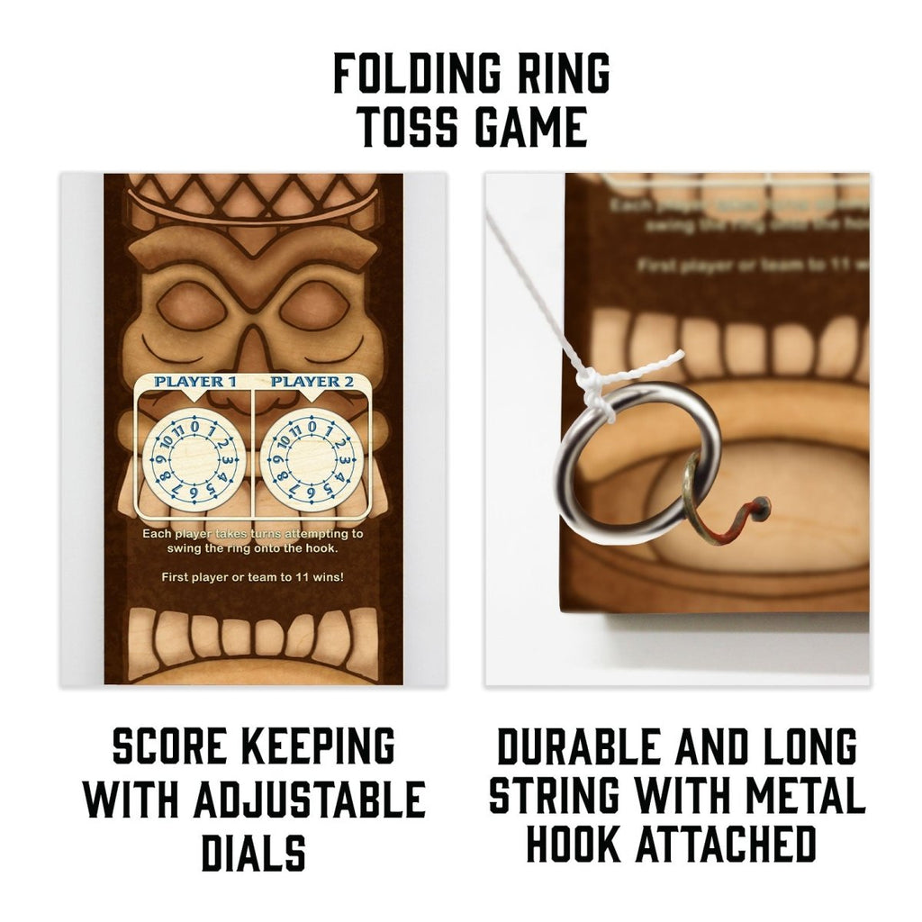 Wall Mounted Folding Ring Toss - Tiki Totem - Multiple Colors Available
