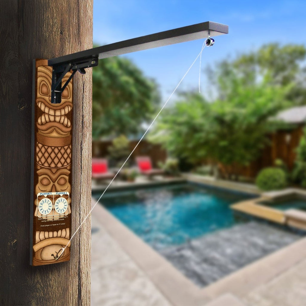 Wall Mounted Folding Ring Toss - Tiki Totem - Multiple Colors Available